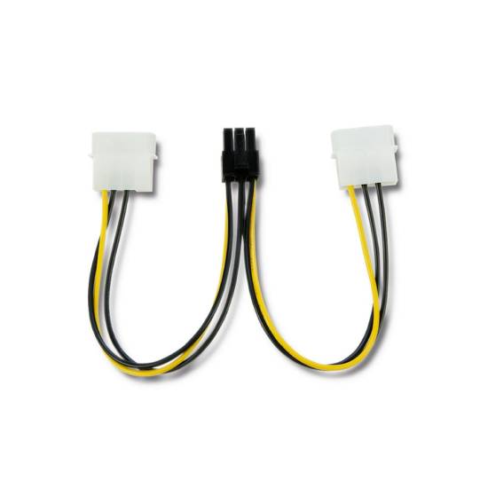 Adapter zasilania molex żeński x2 - PCI-E 6-pin męski 0,15m Qoltec 50431