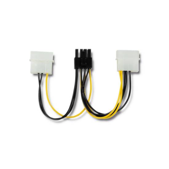 Adapter zasilania molex żeński x2 - PCI-E 8-pin męski 0,15m Qoltec 50433