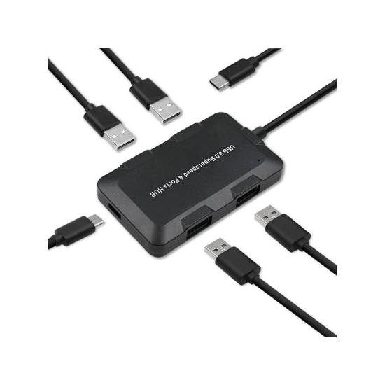 Hub USB-C 3.1 USB 3.0 x4 + USB micro żenski Qoltec 50502