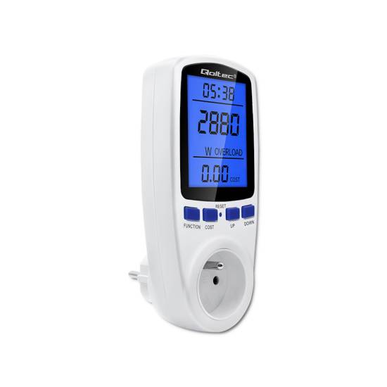 Licznik zużycia energii watomierz 3680W / 16A / LCD Qoltec 50626