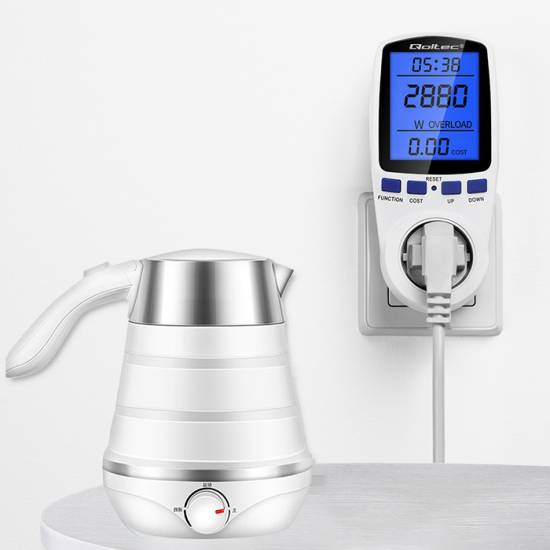 Licznik zużycia energii watomierz 3680W / 16A / LCD Qoltec 50626