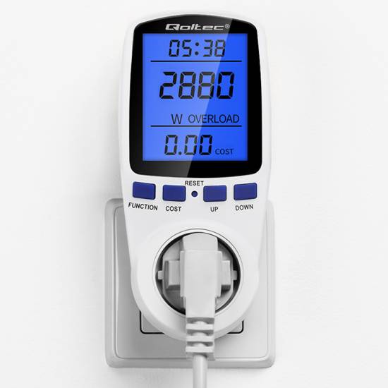 Licznik zużycia energii watomierz 3680W / 16A / LCD Qoltec 50626
