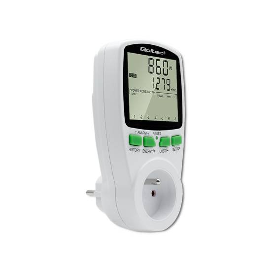 Licznik zużycia energii watomierz 3680W / 16A / LCD Qoltec 50627