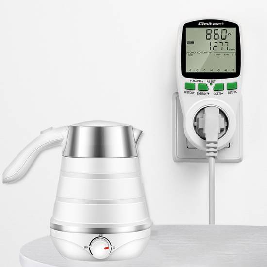 Licznik zużycia energii watomierz 3680W / 16A / LCD Qoltec 50627
