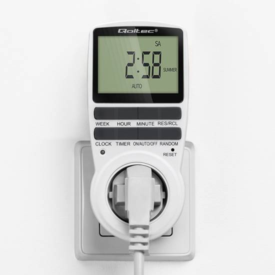 Programator czasowy 3680W / 16A / LCD Qoltec 50628