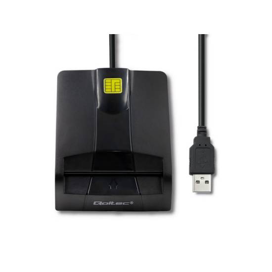 Czytnik do kart chipowych SCR-0634 USB 2.0 + adapter USB-C Qoltec 50634