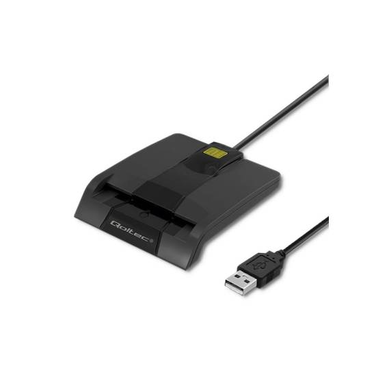 Czytnik do kart chipowych SCR-0634 USB 2.0 + adapter USB-C Qoltec 50634