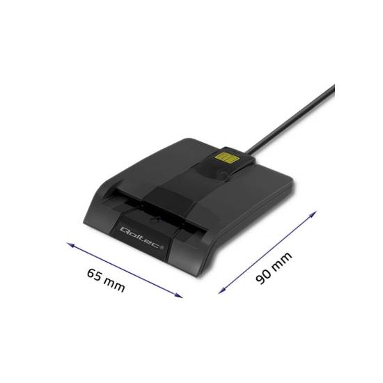 Czytnik do kart chipowych SCR-0634 USB 2.0 + adapter USB-C Qoltec 50634