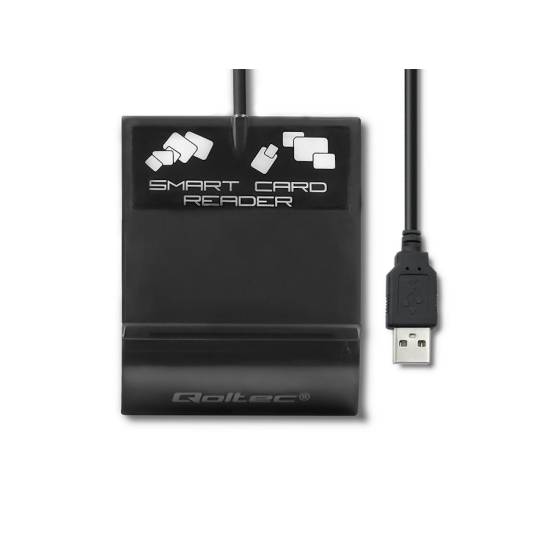 Czytnik USB do kart chipowych Qoltec 50636 + adapter USB-C