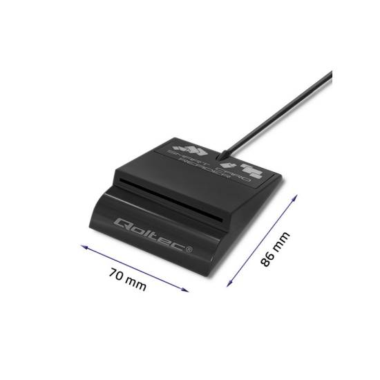 Czytnik USB do kart chipowych Qoltec 50636 + adapter USB-C
