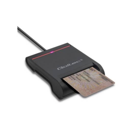 Czytnik do kart chipowych SCR-0642 USB 2.0 + adapter USB-C Qoltec 50642