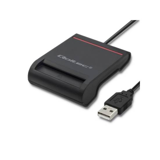 Czytnik do kart chipowych SCR-0642 USB 2.0 + adapter USB-C Qoltec 50642