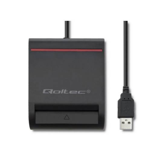 Czytnik do kart chipowych SCR-0642 USB 2.0 + adapter USB-C Qoltec 50642
