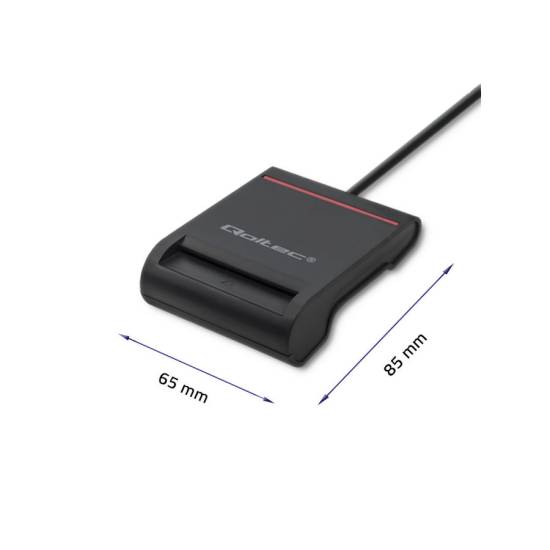 Czytnik do kart chipowych SCR-0642 USB 2.0 + adapter USB-C Qoltec 50642