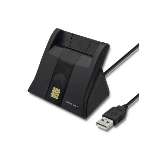 Czytnik do kart chipowych SCR-0643 USB 2.0 + adapter USB-C Qoltec 50643