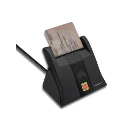 Czytnik do kart chipowych SCR-0643 USB 2.0 + adapter USB-C Qoltec 50643
