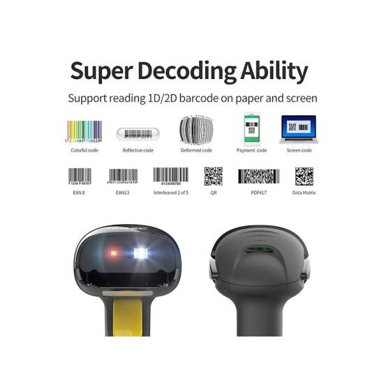 Czytnik kodów kreskowych laser 1D / 2D Qoltec 50853 USB