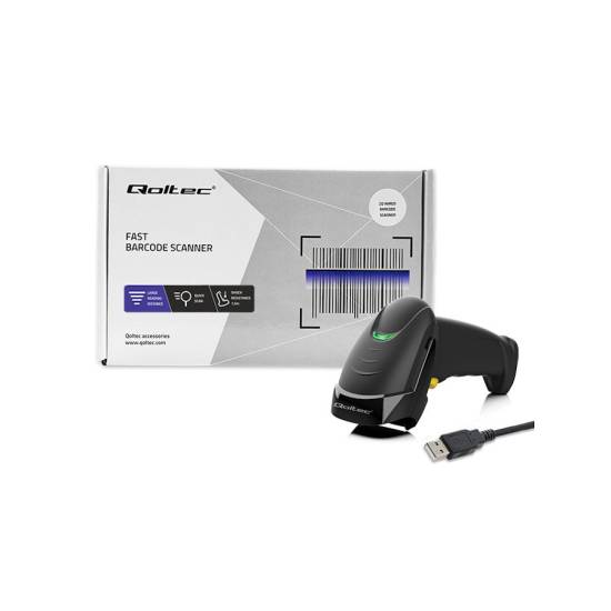 Czytnik kodów kreskowych laser 1D / 2D Qoltec 50853 USB