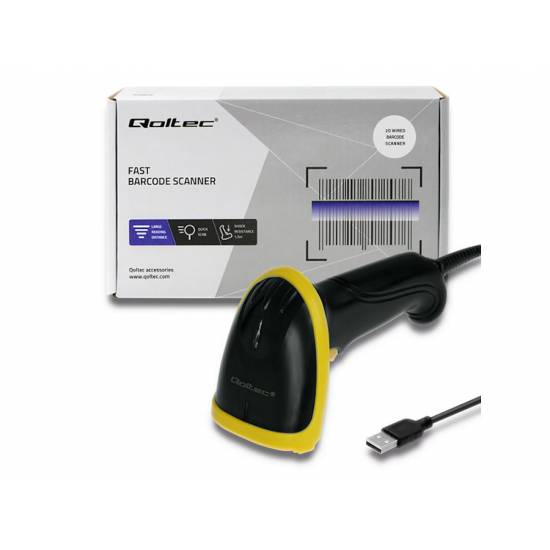 Czytnik kodów kreskowych laser 1D / 2D Qoltec 50867 USB