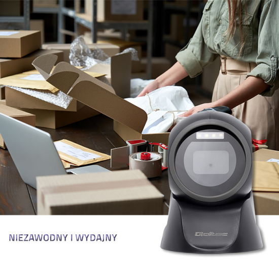 Czytnik kodów kreskowych 1D / 2D Qoltec 50875 USB stacjonarny