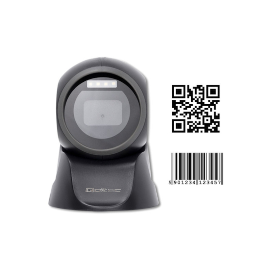 Czytnik kodów kreskowych 1D / 2D Qoltec 50875 USB stacjonarny