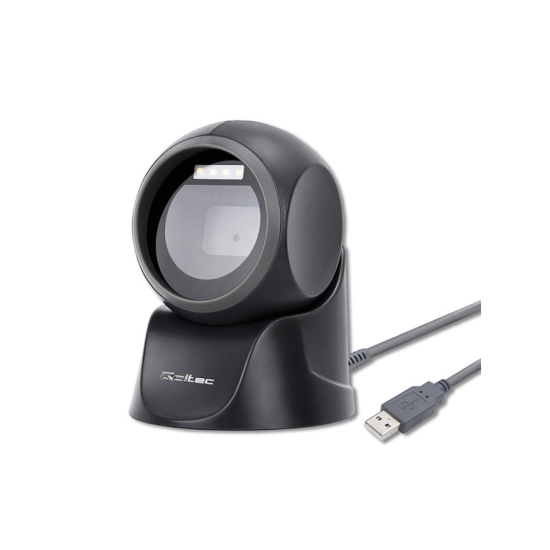 Czytnik kodów kreskowych 1D / 2D Qoltec 50875 USB stacjonarny