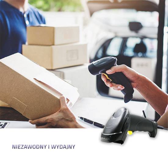 Czytnik kodów kreskowych laser 1D Qoltec 50876 USB czarny