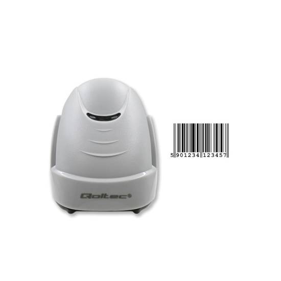 Czytnik kodów kreskowych laser 1D Qoltec 50877 USB biały
