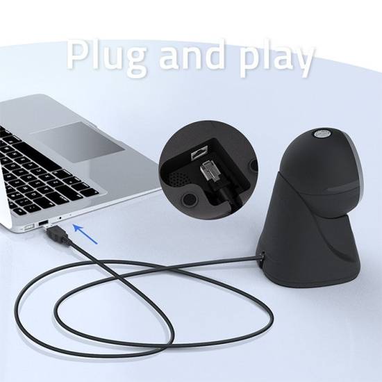 Czytnik kodów kreskowych 1D / 2D Qoltec 50879 USB stacjonarny