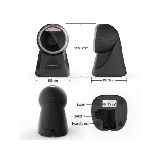 Czytnik kodów kreskowych 1D / 2D Qoltec 50879 USB stacjonarny