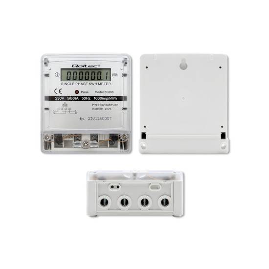 Licznik zużycia energii jednofazowy 230V LCD Qoltec 50888