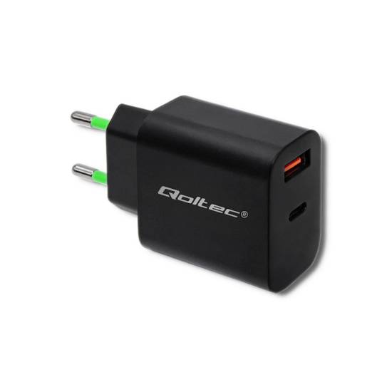 Ładowarka USB A i USB C PowerDelivery QC3.0 18W Qoltec 51713