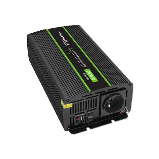 Przetwornica napięcia Monolith 1000W / 2000W 12V na 230V Czysty Sinus Qoltec 51934