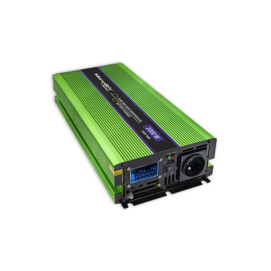 Przetwornica napięcia z ładowaniem baterii Monolith 1000W / 2000W 12V na 230V Czysty Sinus Qoltec 51942