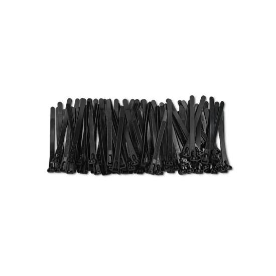 Opaski zaciskowe wielorazowe 100szt 7.2*150mm Nylon66 UV czarne Qoltec 52225