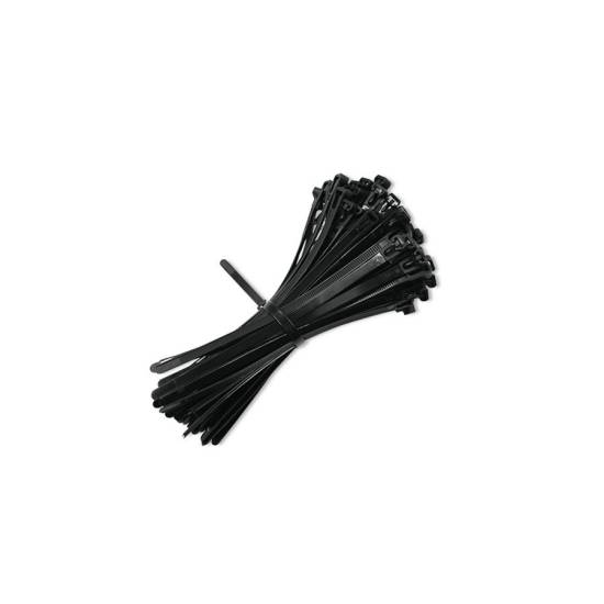 Opaski zaciskowe wielorazowe 100szt 7.2*200mm Nylon66 UV czarne Qoltec 52227