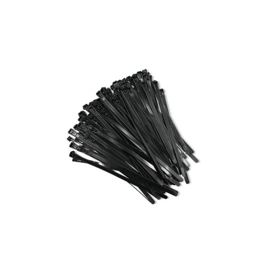 Opaski zaciskowe wielorazowe 100szt 7.2*200mm Nylon66 UV czarne Qoltec 52227