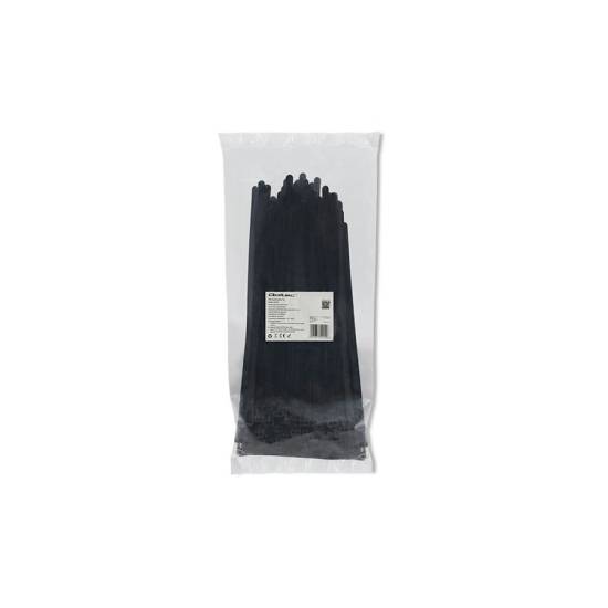 Opaski zaciskowe wielorazowe 100szt 7.2*250mm Nylon66 UV czarne Qoltec 52229