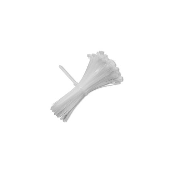 Opaski zaciskowe wielorazowe 100szt 7.2*250mm Nylon66 UV białe Qoltec 52230