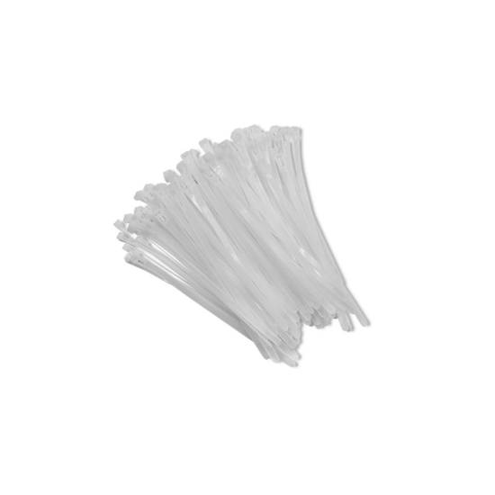 Opaski zaciskowe wielorazowe 100szt 7.2*250mm Nylon66 UV białe Qoltec 52230