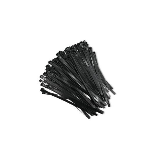 Opaski zaciskowe wielorazowe 100szt 7.2*300mm Nylon66 UV czarne Qoltec 52231