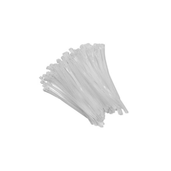 Opaski zaciskowe wielorazowe 100szt 7.2*300mm Nylon66 UV białe Qoltec 52232