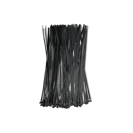 Opaski zaciskowe wielorazowe 100szt 7.2*350mm Nylon66 UV czarne Qoltec 52233