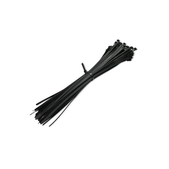 Opaski zaciskowe wielorazowe 100szt 7.2*350mm Nylon66 UV czarne Qoltec 52233