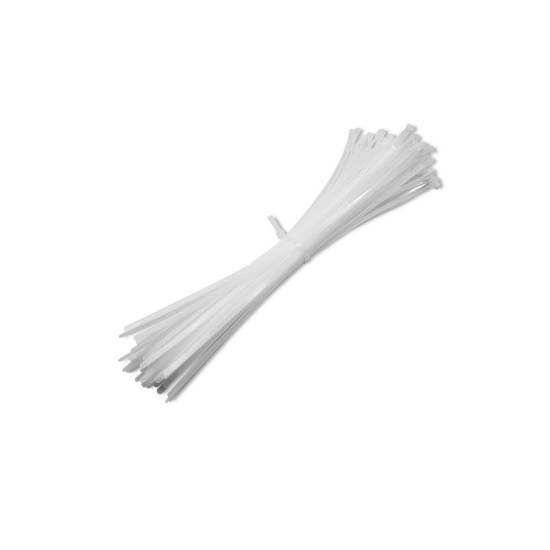 Opaski zaciskowe wielorazowe 100szt 7.2*350mm Nylon66 UV białe Qoltec 52234