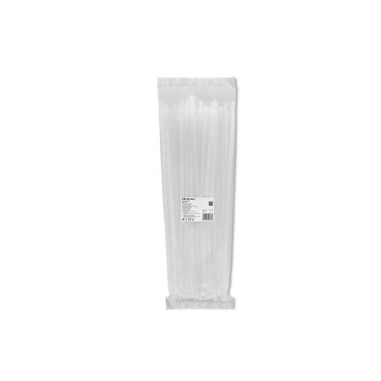 Opaski zaciskowe wielorazowe 100szt 7.2*400mm Nylon66 UV białe Qoltec 52236