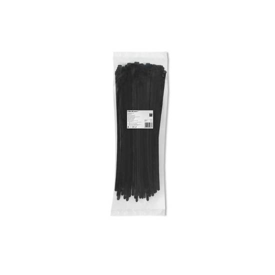 Opaski zaciskowe wielorazowe 100szt 7.2*450mm Nylon66 UV czarne Qoltec 52237
