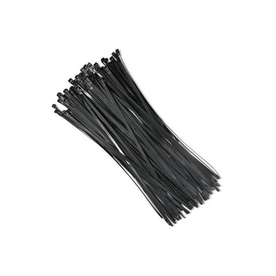 Opaski zaciskowe wielorazowe 100szt 7.2*450mm Nylon66 UV czarne Qoltec 52237