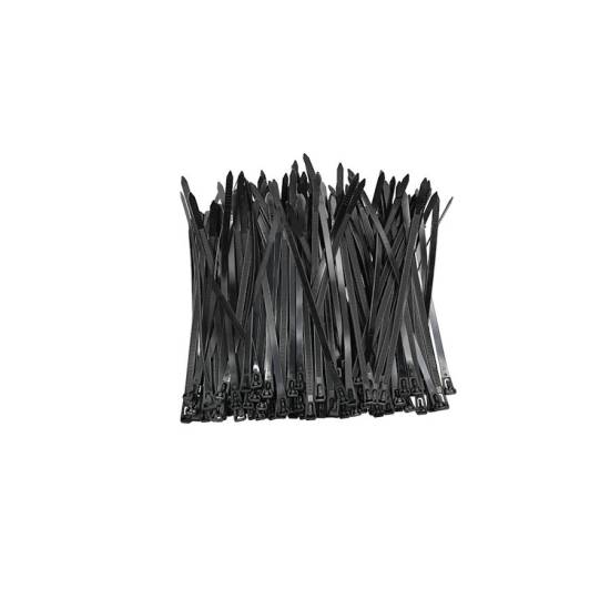 Opaski zaciskowe wielorazowe 100szt 4.8*200mm Nylon66 UV czarne Qoltec 52239