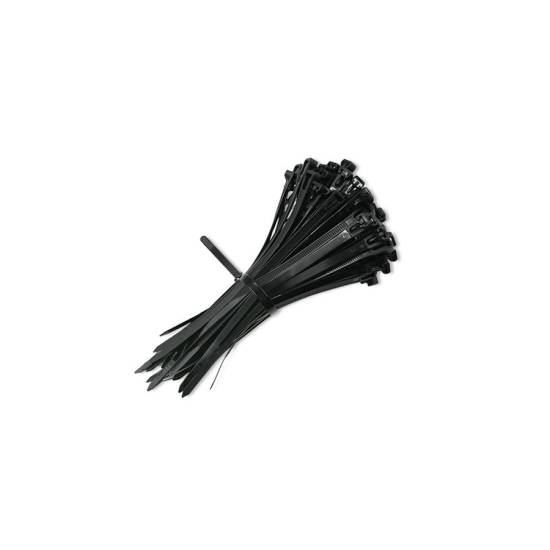 Opaski zaciskowe wielorazowe 100szt 4.8*200mm Nylon66 UV czarne Qoltec 52239